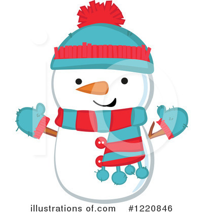 Royalty-Free (RF) Snowman Clipart Illustration by peachidesigns - Stock Sample #1220846