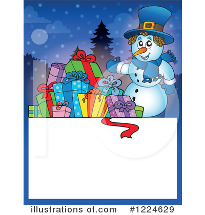 Royalty-Free (RF) Snowman Clipart Illustration by visekart - Stock Sample #1224629