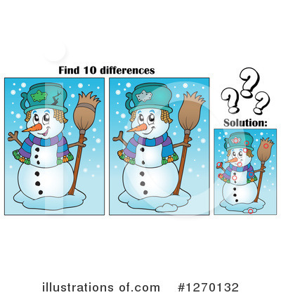 Royalty-Free (RF) Snowman Clipart Illustration by visekart - Stock Sample #1270132