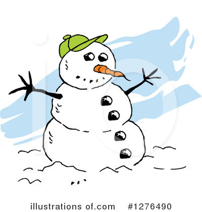 Royalty-Free (RF) Snowman Clipart Illustration by Johnny Sajem - Stock Sample #1276490