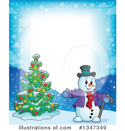 Royalty-Free (RF) Snowman Clipart Illustration by visekart - Stock Sample #1347349