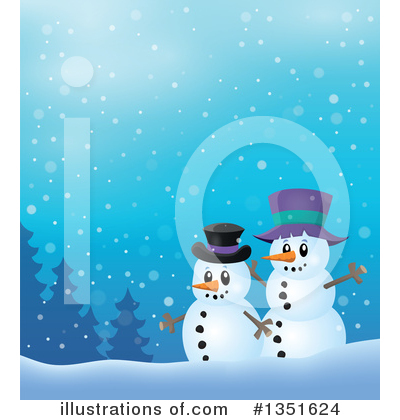 Royalty-Free (RF) Snowman Clipart Illustration by visekart - Stock Sample #1351624