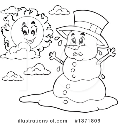 Royalty-Free (RF) Snowman Clipart Illustration by visekart - Stock Sample #1371806