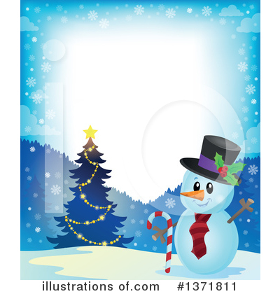 Royalty-Free (RF) Snowman Clipart Illustration by visekart - Stock Sample #1371811