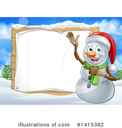 Royalty-Free (RF) Snowman Clipart Illustration by AtStockIllustration - Stock Sample #1415382