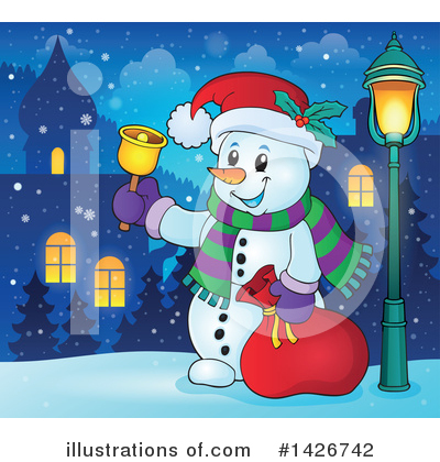 Royalty-Free (RF) Snowman Clipart Illustration by visekart - Stock Sample #1426742