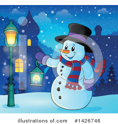 Royalty-Free (RF) Snowman Clipart Illustration by visekart - Stock Sample #1426746