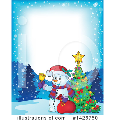 Royalty-Free (RF) Snowman Clipart Illustration by visekart - Stock Sample #1426750