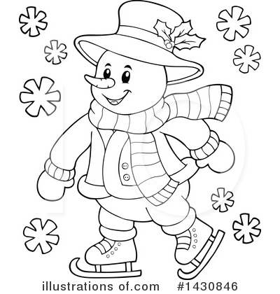Royalty-Free (RF) Snowman Clipart Illustration by visekart - Stock Sample #1430846