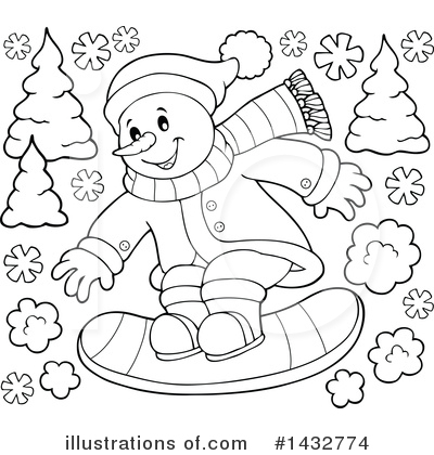 Snowboarding Clipart #1432774 by visekart