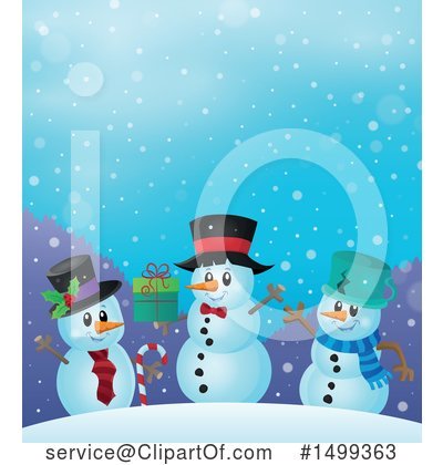 Royalty-Free (RF) Snowman Clipart Illustration by visekart - Stock Sample #1499363