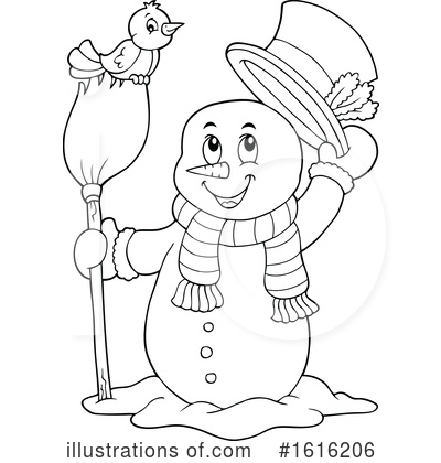 Royalty-Free (RF) Snowman Clipart Illustration by visekart - Stock Sample #1616206