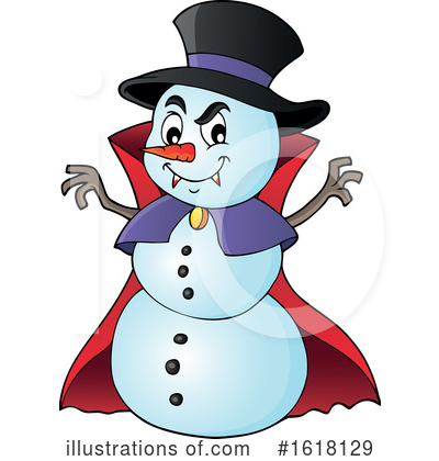 Royalty-Free (RF) Snowman Clipart Illustration by visekart - Stock Sample #1618129