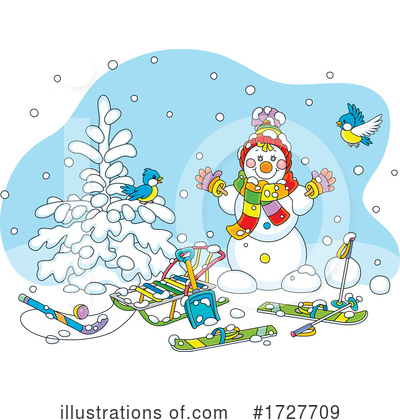 Royalty-Free (RF) Snowman Clipart Illustration by Alex Bannykh - Stock Sample #1727709