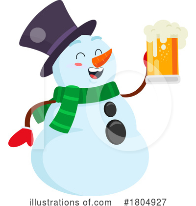 Royalty-Free (RF) Snowman Clipart Illustration by Hit Toon - Stock Sample #1804927