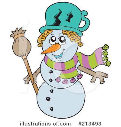 Royalty-Free (RF) Snowman Clipart Illustration by visekart - Stock Sample #213493