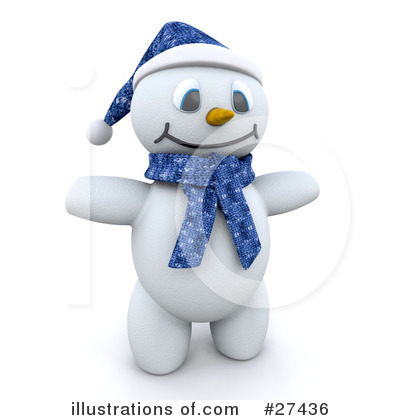 Royalty-Free (RF) Snowman Clipart Illustration by KJ Pargeter - Stock Sample #27436