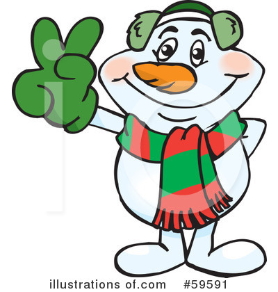 Royalty-Free (RF) Snowman Clipart Illustration by Dennis Holmes Designs - Stock Sample #59591
