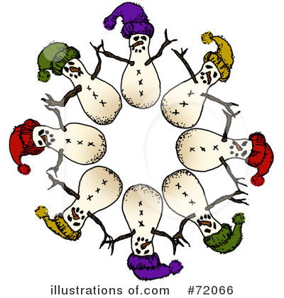 Royalty-Free (RF) Snowman Clipart Illustration by inkgraphics - Stock Sample #72066