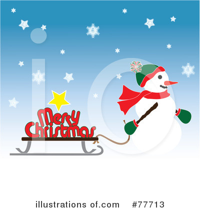 Royalty-Free (RF) Snowman Clipart Illustration by Pams Clipart - Stock Sample #77713