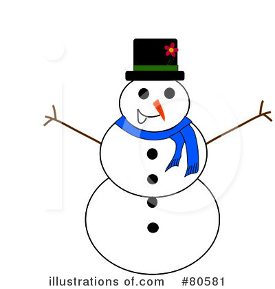 Royalty-Free (RF) Snowman Clipart Illustration by Pams Clipart - Stock Sample #80581