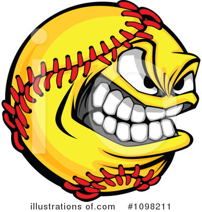 Royalty-Free (RF) Softball Clipart Illustration by Chromaco - Stock Sample #1098211