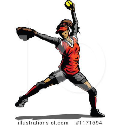Royalty-Free (RF) Softball Clipart Illustration by Chromaco - Stock Sample #1171594