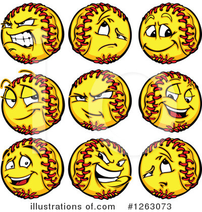 Royalty-Free (RF) Softball Clipart Illustration by Chromaco - Stock Sample #1263073