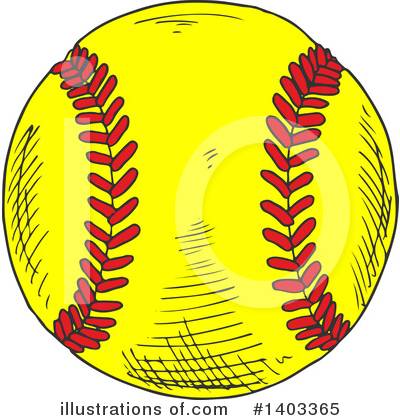 Royalty-Free (RF) Softball Clipart Illustration by Vector Tradition SM - Stock Sample #1403365