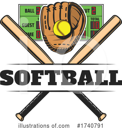 Softball Clipart #1740791 by Vector Tradition SM
