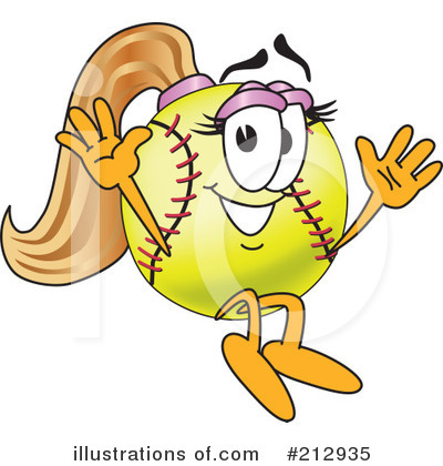 Royalty-Free (RF) Softball Mascot Clipart Illustration by Mascot Junction - Stock Sample #212935