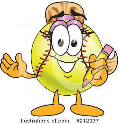 Royalty-Free (RF) Softball Mascot Clipart Illustration by Mascot Junction - Stock Sample #212937