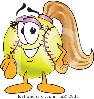 Royalty-Free (RF) Softball Mascot Clipart Illustration by Mascot Junction - Stock Sample #212938