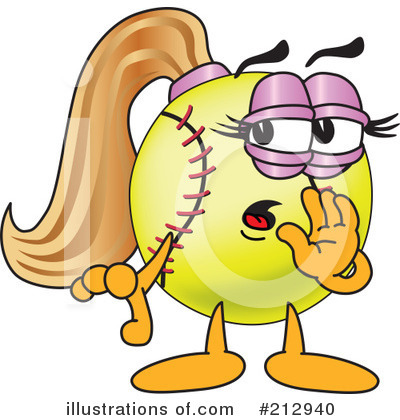 Royalty-Free (RF) Softball Mascot Clipart Illustration by Mascot Junction - Stock Sample #212940