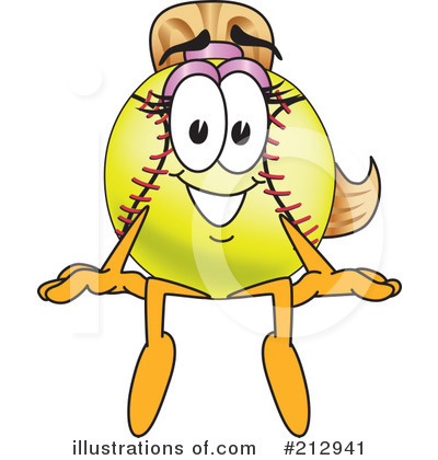 Royalty-Free (RF) Softball Mascot Clipart Illustration by Mascot Junction - Stock Sample #212941