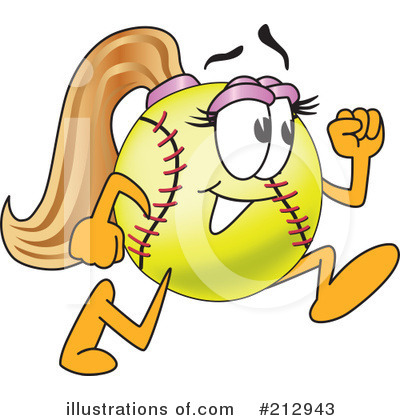 Royalty-Free (RF) Softball Mascot Clipart Illustration by Mascot Junction - Stock Sample #212943
