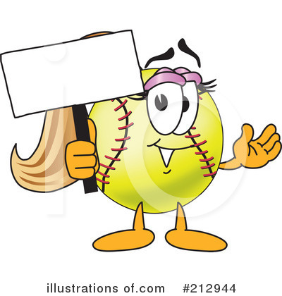 Royalty-Free (RF) Softball Mascot Clipart Illustration by Mascot Junction - Stock Sample #212944