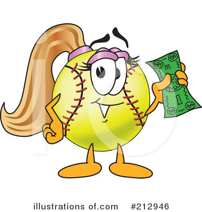 Royalty-Free (RF) Softball Mascot Clipart Illustration by Mascot Junction - Stock Sample #212946