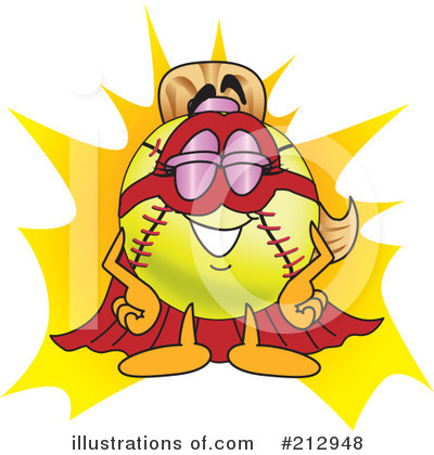 Royalty-Free (RF) Softball Mascot Clipart Illustration by Mascot Junction - Stock Sample #212948