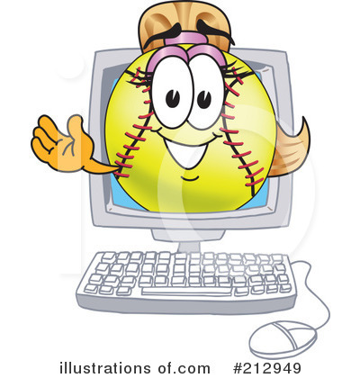 Royalty-Free (RF) Softball Mascot Clipart Illustration by Mascot Junction - Stock Sample #212949
