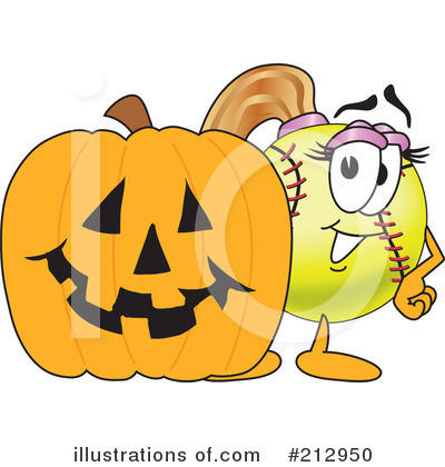 Royalty-Free (RF) Softball Mascot Clipart Illustration by Mascot Junction - Stock Sample #212950