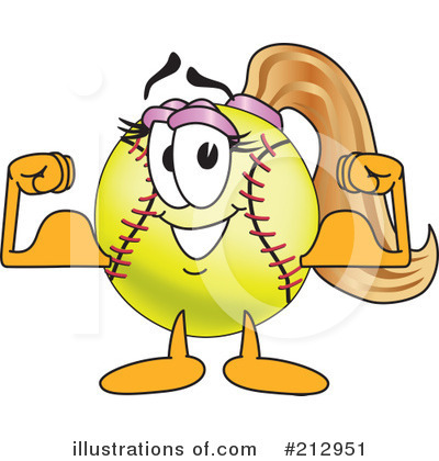 Royalty-Free (RF) Softball Mascot Clipart Illustration by Mascot Junction - Stock Sample #212951