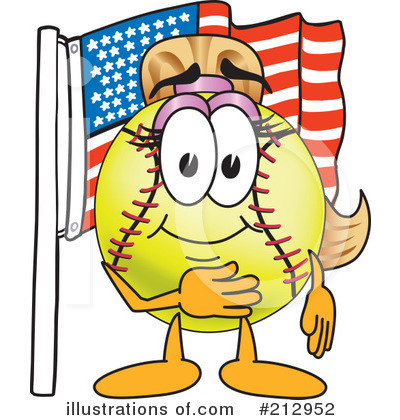 Royalty-Free (RF) Softball Mascot Clipart Illustration by Mascot Junction - Stock Sample #212952