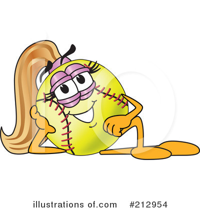 Royalty-Free (RF) Softball Mascot Clipart Illustration by Mascot Junction - Stock Sample #212954