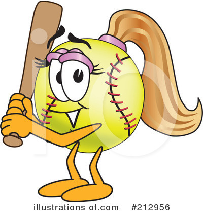 Royalty-Free (RF) Softball Mascot Clipart Illustration by Mascot Junction - Stock Sample #212956