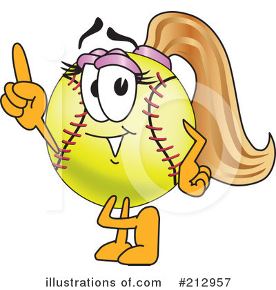 Royalty-Free (RF) Softball Mascot Clipart Illustration by Mascot Junction - Stock Sample #212957