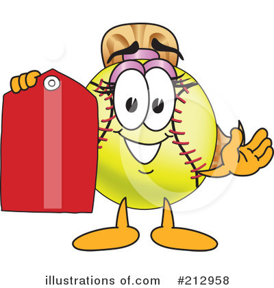 Royalty-Free (RF) Softball Mascot Clipart Illustration by Mascot Junction - Stock Sample #212958