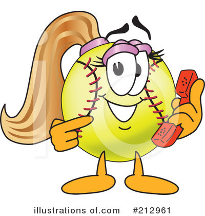Royalty-Free (RF) Softball Mascot Clipart Illustration by Mascot Junction - Stock Sample #212961