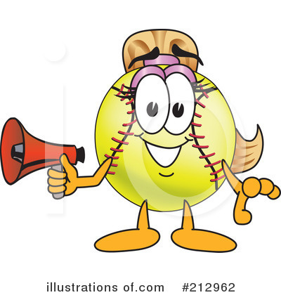Royalty-Free (RF) Softball Mascot Clipart Illustration by Mascot Junction - Stock Sample #212962