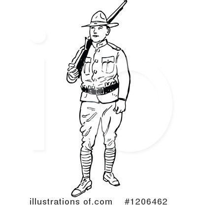 Royalty-Free (RF) Soldier Clipart Illustration by Prawny Vintage - Stock Sample #1206462